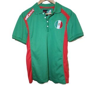 Comtex Sports Mexico green sports polo Men's Large Athletic Soccer